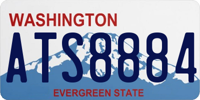 WA license plate ATS8884