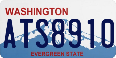 WA license plate ATS8910