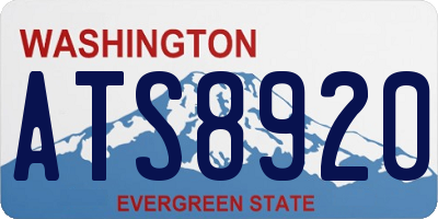 WA license plate ATS8920