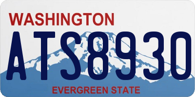 WA license plate ATS8930