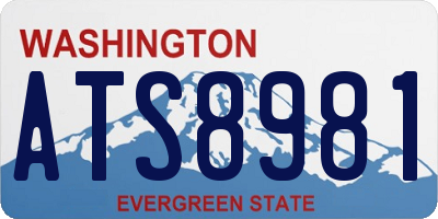 WA license plate ATS8981