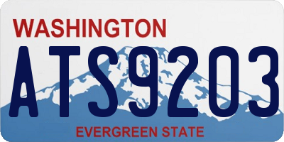 WA license plate ATS9203