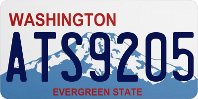 WA license plate ATS9205