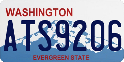 WA license plate ATS9206