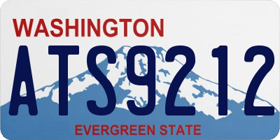 WA license plate ATS9212