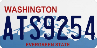 WA license plate ATS9254