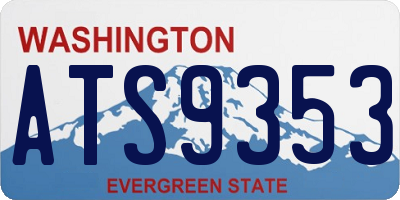 WA license plate ATS9353