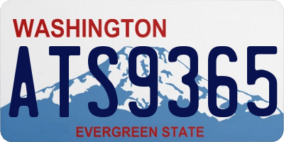 WA license plate ATS9365