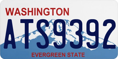 WA license plate ATS9392