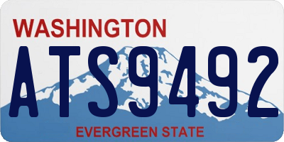 WA license plate ATS9492