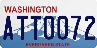 WA license plate ATT0072