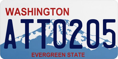 WA license plate ATT0205
