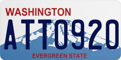 WA license plate ATT0920