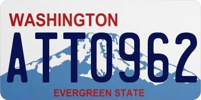 WA license plate ATT0962