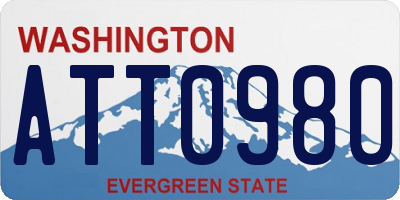 WA license plate ATT0980