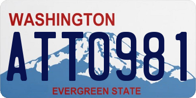 WA license plate ATT0981
