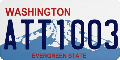 WA license plate ATT1003