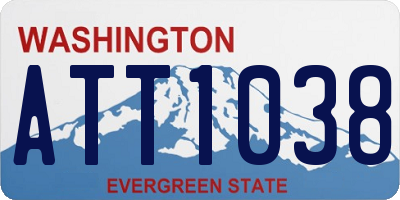 WA license plate ATT1038