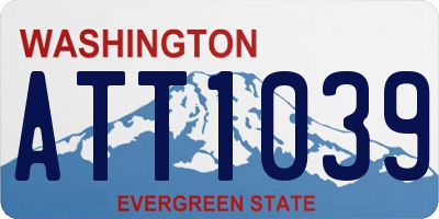 WA license plate ATT1039