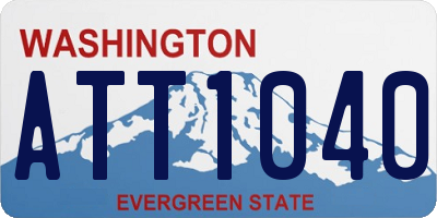 WA license plate ATT1040