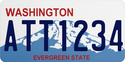 WA license plate ATT1234