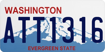 WA license plate ATT1316