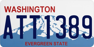 WA license plate ATT1389