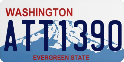 WA license plate ATT1390