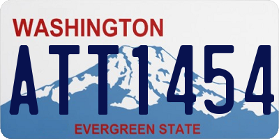 WA license plate ATT1454