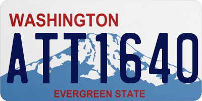 WA license plate ATT1640