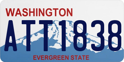 WA license plate ATT1838