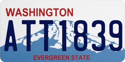 WA license plate ATT1839