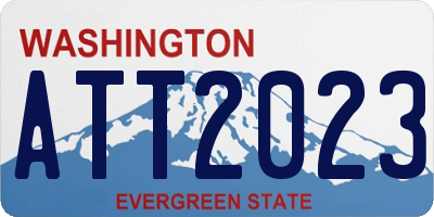 WA license plate ATT2023
