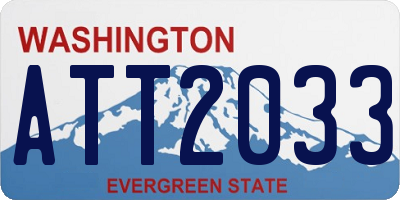 WA license plate ATT2033