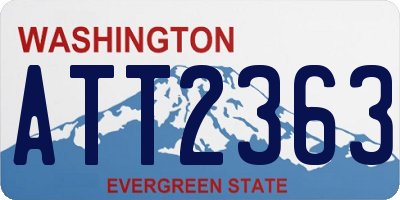 WA license plate ATT2363