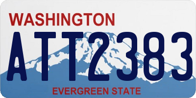 WA license plate ATT2383