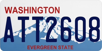 WA license plate ATT2608