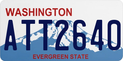 WA license plate ATT2640
