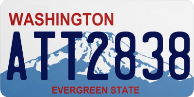 WA license plate ATT2838