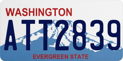 WA license plate ATT2839