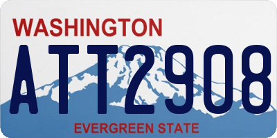 WA license plate ATT2908