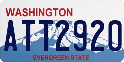 WA license plate ATT2920