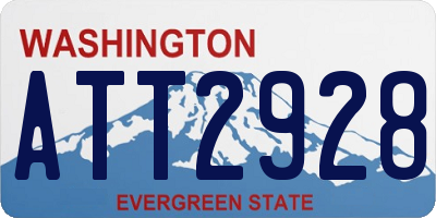 WA license plate ATT2928