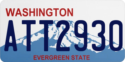 WA license plate ATT2930