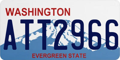 WA license plate ATT2966