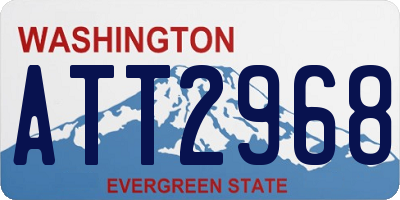 WA license plate ATT2968