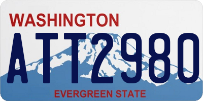 WA license plate ATT2980