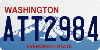 WA license plate ATT2984