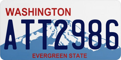 WA license plate ATT2986