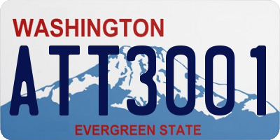 WA license plate ATT3001